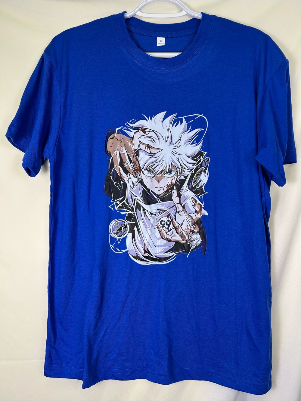 Killua Zoldyck Royal Blue Anime Graphic Crewneck Tee